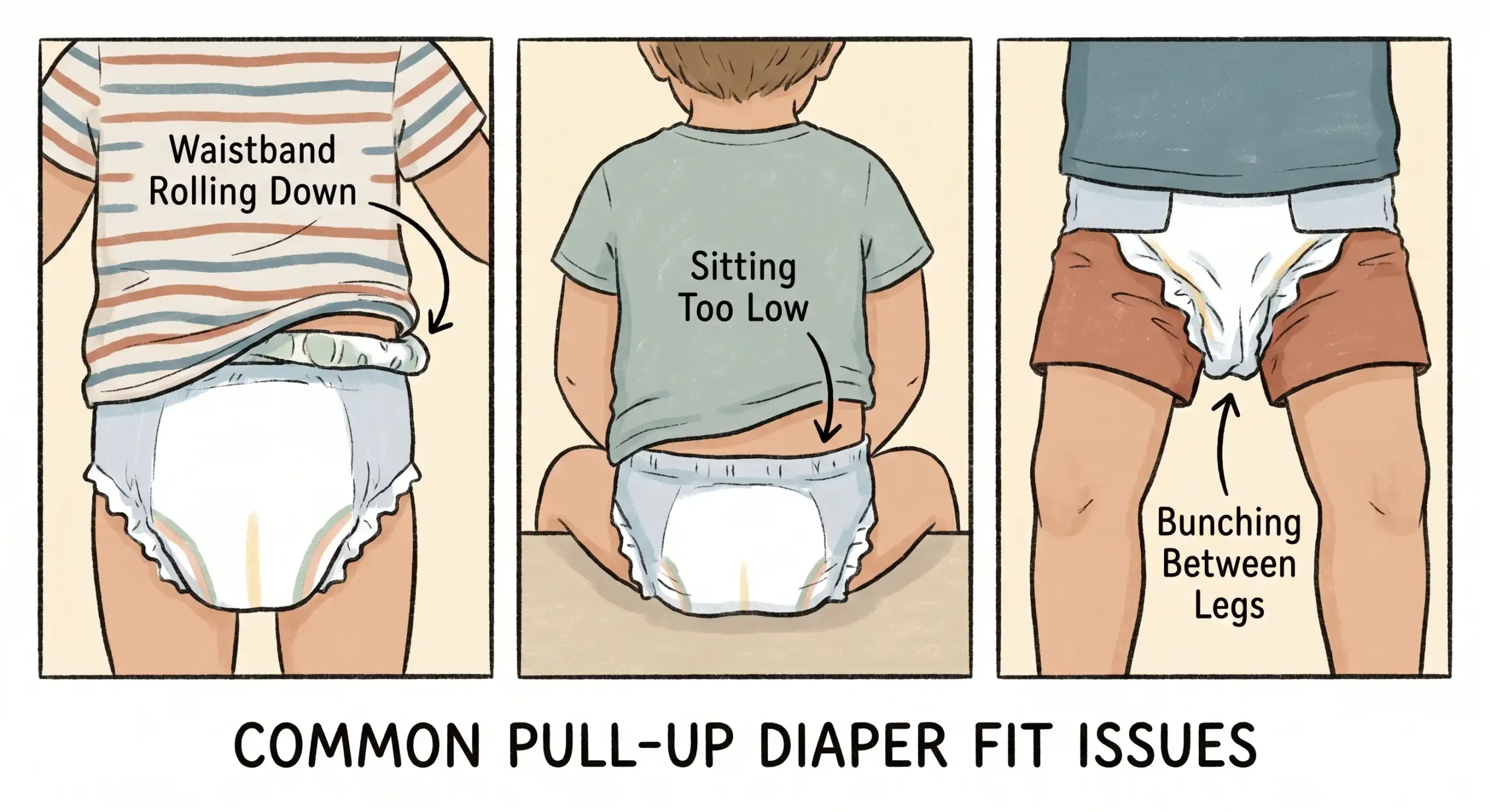 common pull-up diaper fit tissues